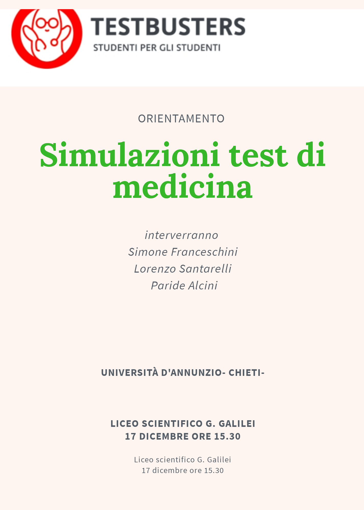 ORIENTAMENTO Liceo Scientifico "Galileo Galilei" di Lanciano (CH)